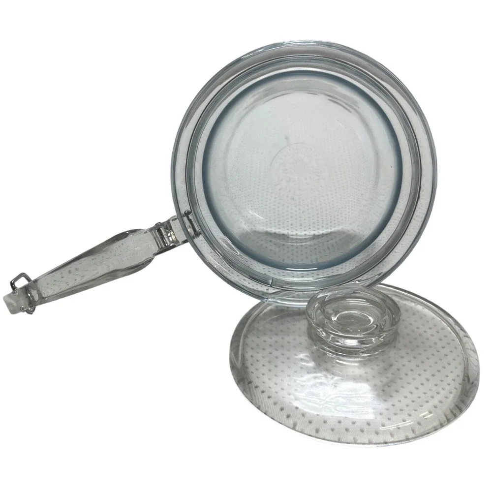 Pyrex Clear Glass Double Boiler 1.5 Qt Saucepan Insert Lid 3pc Se